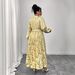 Women's Clothing Plus Size Clothes Elegant V-Neck Floral Tie-Waist Dress – Audrey Hepburn Inspired Long Sleeve Retro Dress_ecoleips.com