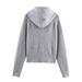 Aria Basics Aria Basics Women's Hooded Zippe Sweatshit With Bow Decoation, Cadigan Coat, Euopean Ameican Casual Style Fo Autumn And_ecoleips.com