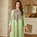 ng2510292 4221 Middle Eastern Cross-border Robe Muslim Elegant Sequin Embroidered Dress Arab Dubai New Style_ecoleips.com