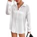 Women's Clothing Spring And Summer Women's Clothing Solid Color Loose Casual Drop Shoulder Shirt Slim Style_ecoleips.com