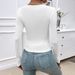 Voya Women's Simple And Versatile T-shirt For Spring And Summer Fashion Commuting, Slim Fit Long Sleeved Top For Interior Wear_ecoleips.com