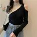 Purely Desirable Half-high Collar Color-blocked Base Shirt, New Spring Korean-style Trendy Niche Slim-fit Knit Top With_ecoleips.com
