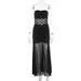 Women Strapless Lace Mesh Splicing Long Dress Famous Style Temperament Slim Fitting Dress For Fashion Girls_ecoleips.com