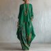 Women's Printed Irregular Loose Pants Two Piece Set Round Neck Top Shorter In Front Longer In Back American Style_ecoleips.com
