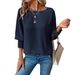 Elegant Ruffle Sleeve Everyday Tee - Crinkle Texture Round Neck Blouse For Women Comfortable Round Neck & Relaxed Fit_ecoleips.com