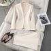 Women's Clothing Professional Suit Blazer & Pants Set - Business Formal Outfit For Interview, Office Work - Stretch Comfort Fit (Black/Pink/Beige)_ecoleips.com