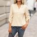 Women's V Neck Half Open Button Shirt Versatile Stylish Top For Hot Selling_ecoleips.com