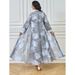 Muslim Abaya Robe Floral Casual Dress Cardigan Two-Piece Set Women's Clothing_ecoleips.com