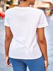 Women's Rock And Roll Steel Nail Lips Print T-Shirt Casual Crew Neck Short Sleeve Top For Summer T-Shirt Women Clothing_ecoleips.com