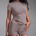 Women's Short Sleeve T-Shirt And Drawstring Shorts Sleepwear Set Comfortable Soft Pajama Set for Lounge And Sleep Multiple Colors Available_ecoleips.com