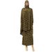 Printed Long Two-Piece Set With Headscarf And Floral Print Elegant Worship Dress_ecoleips.com