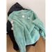 girl Recommended Personal Collection~ Dopamine Green Hollow Sequin Knitted For Women, Autumn New High-end Soft Sweater_ecoleips.com