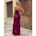 Women's Clothing Pure Color Sexy Mesh Hollow Tube Top Strap One Piece Swimsuit Skirt Two Piece Set_ecoleips.com