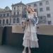Sweet Youthful White French Style Spaghetti Strap Women's Summer Vacation Loose Fit Cake Long Dress For Petite Sizes_ecoleips.com