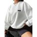 Women's Autumn And Winter Letter-Tipped American Round-Neck Ribbed Mid-Shoulder Sweatshirt_ecoleips.com