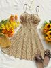 2025 Summer New European And American Cross-Border Women's Fashion Vacation Style V-Neck Tie Sexy Floral Strap Dress_ecoleips.com