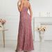 Women's Clothing Evening Dress Banquet Temperament Slim Daily V Neck Sequin Dress_ecoleips.com