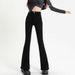 Meituan Online Supermarket's Same Style Blue Frayed Hem Flared Jeans Women, Summer High-waisted Slimming Pants For_ecoleips.com