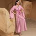 Women's Clothing Muslim Fashion Robe Abaya Sewing Diamond Evening Dress_ecoleips.com