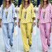 Women's Clothing Women's Printed Fashion Loose Casual Pants Set Short Sleeve V Neck Sportswear Summer_ecoleips.com