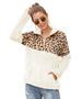 K New Zipper Collar Double Sided Velvet Leopard Pattern Splicing Hoodie Short Sleeve For Women_ecoleips.com