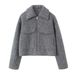 Women's Stylish Short Wool Blend Jacket With Lapel Collar - Street Fashion Outerwear For Autumn & Winter_ecoleips.com