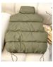 K Fashionable Women's Cotton Vest; Simple, Loose, And Stylish Coat; Thickened Solid Color Sleeveless Shoulder Pad For Women_ecoleips.com