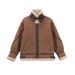 Men's Shearling Biker Jacket – Winter Suede Coat With Fleece Lining, Thickened Warm Outerwear In Coffee Brown_ecoleips.com