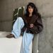 "Designer Cropped PU Leather Jacket For Women Retro Notch Lapel With Adjustable Belt, Wrinkle-Resistant Faux Leather Coat Street Style Essential_ecoleips.com