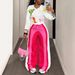 Summer High-Waisted Wide Leg Pants For Women Color-Block Striped Drawstring Casual Sports Trousers_ecoleips.com