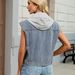 K New Leopard Print Fashion Print Patchwork Denim Top, Vest Casual_ecoleips.com