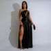 Verve CY 901469 Off-Shoulder Hollow Out High Slit Sexy Sleeveless Long Dress Party Evening Gown For Women_ecoleips.com