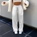 Women's Clothing New Hot Girl High Waist Drawstring Elastic Waist Pig Nose Buckle Leg Trousers Wide Leg_ecoleips.com
