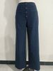 Women's Clothing Casual Straight Leg Pants High Waist Button Elastic Multiple Pockets Fashion_ecoleips.com