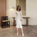 K New Style Dress With A Slim-fitting, Temperament-enhancing, Knitted Midi Dress With Lotus Leaf Hem._ecoleips.com