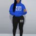 Women's Casual Street Dance Hooded Sweatshirt Autumn Winter Fashion Warm Never Give up Letter Print Sports Set_ecoleips.com