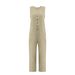 Plus Size Sleeveless Wide-Leg Jumpsuit For Women | Flowy Tapered Jumpsuit With Pockets, Lightweight Knit Fabric For Casual And Travel Wear_ecoleips.com