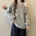 Real Shot Off-Shoulder Asymmetrical Neck Cotton Sweatshirt For Women, Autumn And Winter Fleece-Lined_ecoleips.com