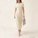Elegant Knit Maxi Dress round Neck A-Line Slimming Summer Dress for Women 6 Colors S M L_ecoleips.com