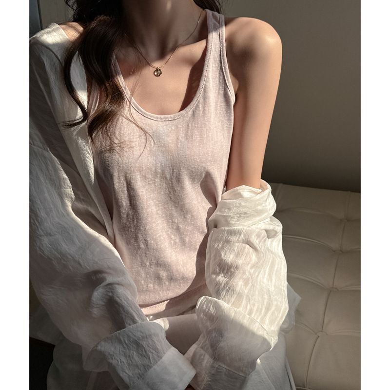 Women's Oversized Loose Fitting Relaxed Fit Tank Top Sleeveless Camisole for Spring And Summer Inner Layer Or Standalone Wear_ecoleips.com