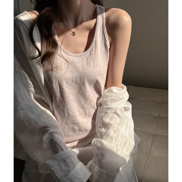 Women's Oversized Loose Fitting Relaxed Fit Tank Top Sleeveless Camisole for Spring And Summer Inner Layer Or Standalone Wear_ecoleips.com