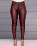 K Women's Trousers Pure Color PU Leather Pants Sexy Ankle Pants Casual Long Pants High Waist Slimming_ecoleips.com