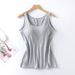 2025 Women's Vest Tops With Built In Bra Neck Vest Padded Slim Fit Tank Tops Sexy Shirts Feminino Casual Underlay Shirt Slimming_ecoleips.com