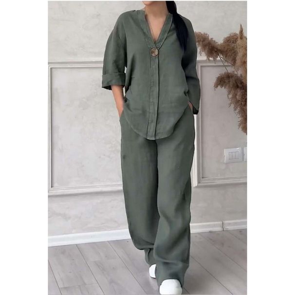 Women's Clothing Fashion Solid Color Cotton And Linen Casual Suit Pants_ecoleips.com