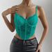European And American Export Sexy Lace Underwire Diamond Fishbone Crop Top See-through Hot Girl Slim Fit Small Vest For_ecoleips.com