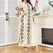 Muslim Dress Women Elegant Muslim Abaya Dress With Sequins – Modest Long Sleeve Middle Eastern Robe For Women_ecoleips.com