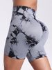 Women's Clothing Tie Dye High Waist Abdomen Yoga Shorts Women's European And American Fitness Sports Tie Dye Peach Hip Three Point Pants_ecoleips.com