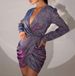 Women's Clothing Beaded Midi Skirt Long Sleeve V neck Sequined Skirt Sexy Evening Dress_ecoleips.com