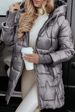 Women's Hooded Mid-Length Coat – Casual Long Sleeve Cotton Jacket With Pockets, Solid Color Outerwear (Black/Champagne/Khaki/Grey/Pink, S-XXXL)_ecoleips.com