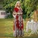 Cross-Border European And American New Women's Printed Middle Eastern Plus Size Loose Robe Beach Vacation Dress_ecoleips.com